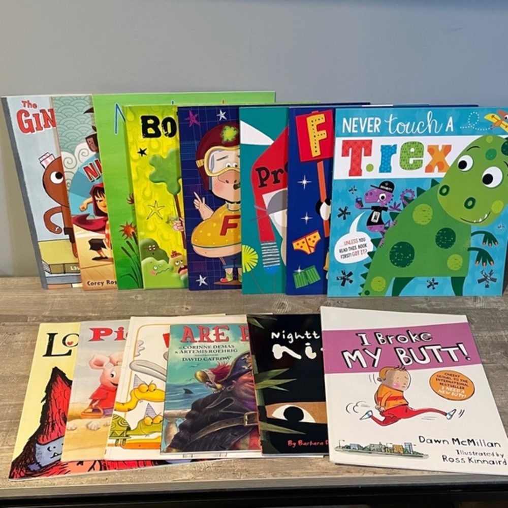 Children’s Book Bundle Toddler Preschool Pirates TRex Monster Ninja Dinosaurs